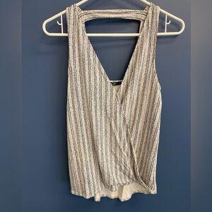 Women’s Tart Tank Top Black and Cream Geometric Size Small Casual